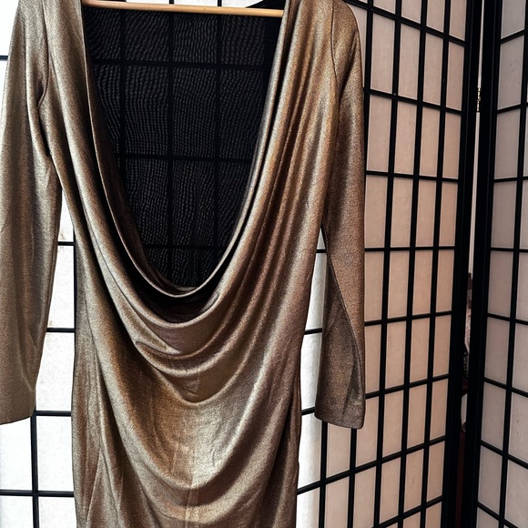 House of CB Gold Long Sleeve Dress - Picture 2 of 3